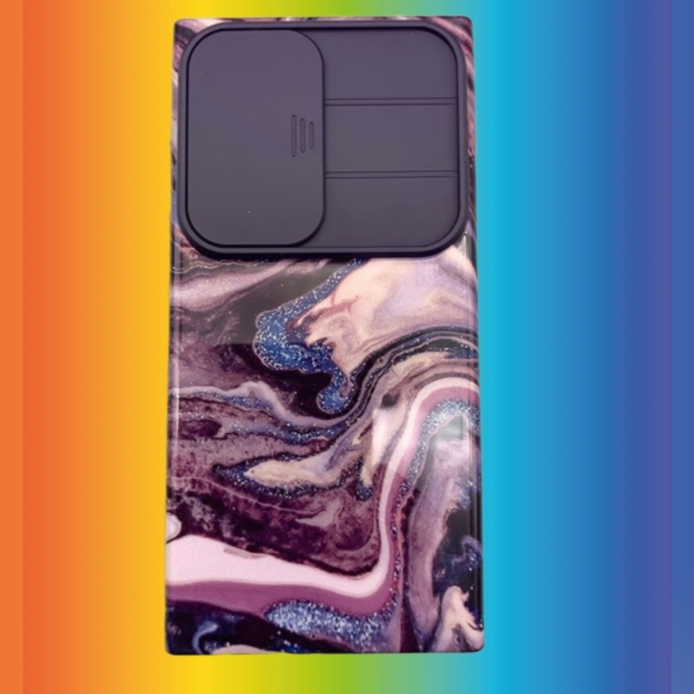 Purple Samsung S23Ultra Case w/ Sliding Camera Cover & Military Grade Protection